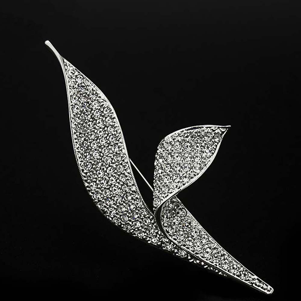 Trâm Cài Áo Đính Đá Sang Trọng Cho Nam Toàn Bộ|Huy Hiệu Cài Áo Hình Chiếc Lá Bằng Kim Loại Phong Cách Unisex