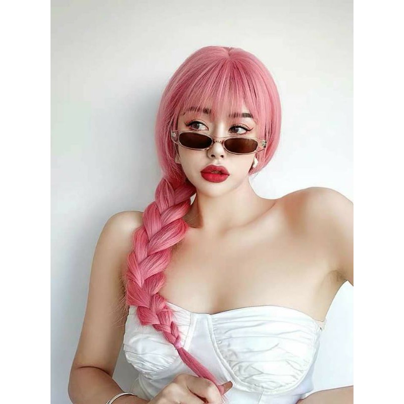 Tóc giả nữ💄freeship 50k💄tóc giả hồng phấn cao cấp- tặng lưới chùm