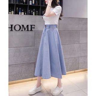 Đầm Denim Tung Xòe 2 Lớp