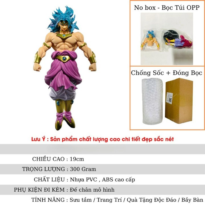 Mô hình Dragon Ball Broly siêu saiyan cao19cm, figure mô hình 7 viên ngọc rồng decor trang trí làm quà tặng