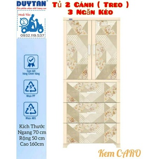 { Tổng kho giá rẻ } Tủ nhựa duy tân WING 2C-3N - KEM CARO