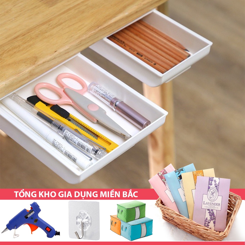 [Tổng Kho Sỉ] TỦ NGĂN KÉO PHỤ Mini Bí Mật Nhựa Cao Cấp Di Động Đựng Đồ - Khay Gài Rời Phía Dưới Mặt Bàn Cất Đồ G6