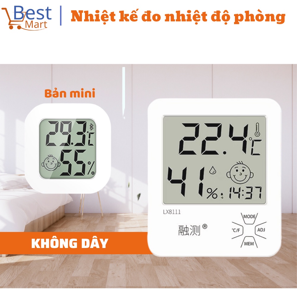 Nhiệt kế phòng điện tử đo nhiệt độ và độ ẩm phòng ngủ/ Máy theo dõi nhiệt độ ẩm trong phòng cho bé vô cùng chính xác