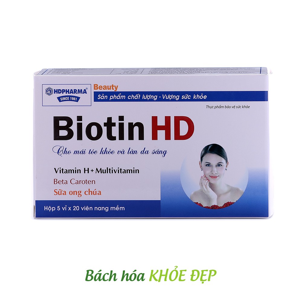 Viên uống Biotin HD cho mái tóc khỏe và làn da sáng - Hộp 100 viên | BigBuy360 - bigbuy360.vn