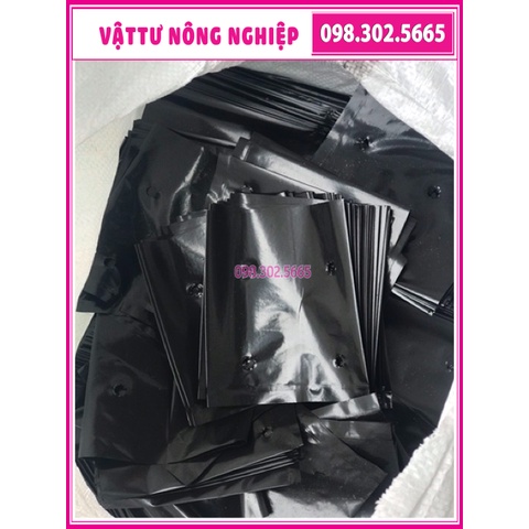 1kg Túi bầu đen nilong vuông ươm cây giống kích cỡ 17x20cm loại 1 dầy dặn (đường kính miệng 12cm)