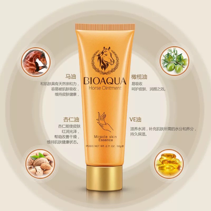 Kem tay Ngựa 60g - Dưỡng Ẩm Mịn Da Chiết xuấtTinh Dầu Ngựa Bioaqua Horse Ointment