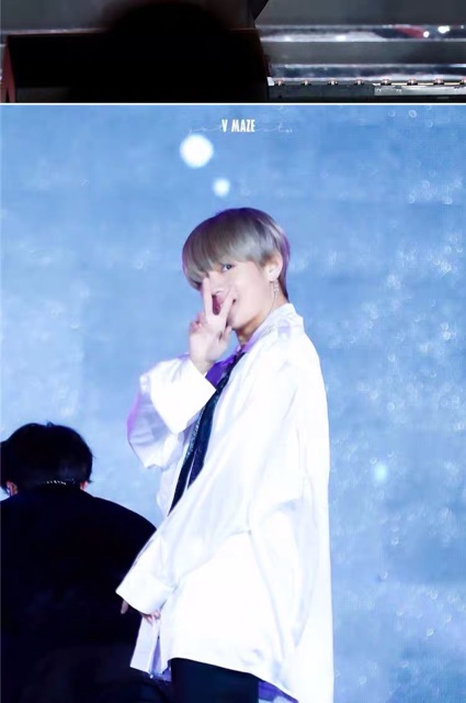 ÁO SƠ MI LỤA TRẮNG V TAEHYUNG BTS DNA KÈM ẢNH FEEDBACK