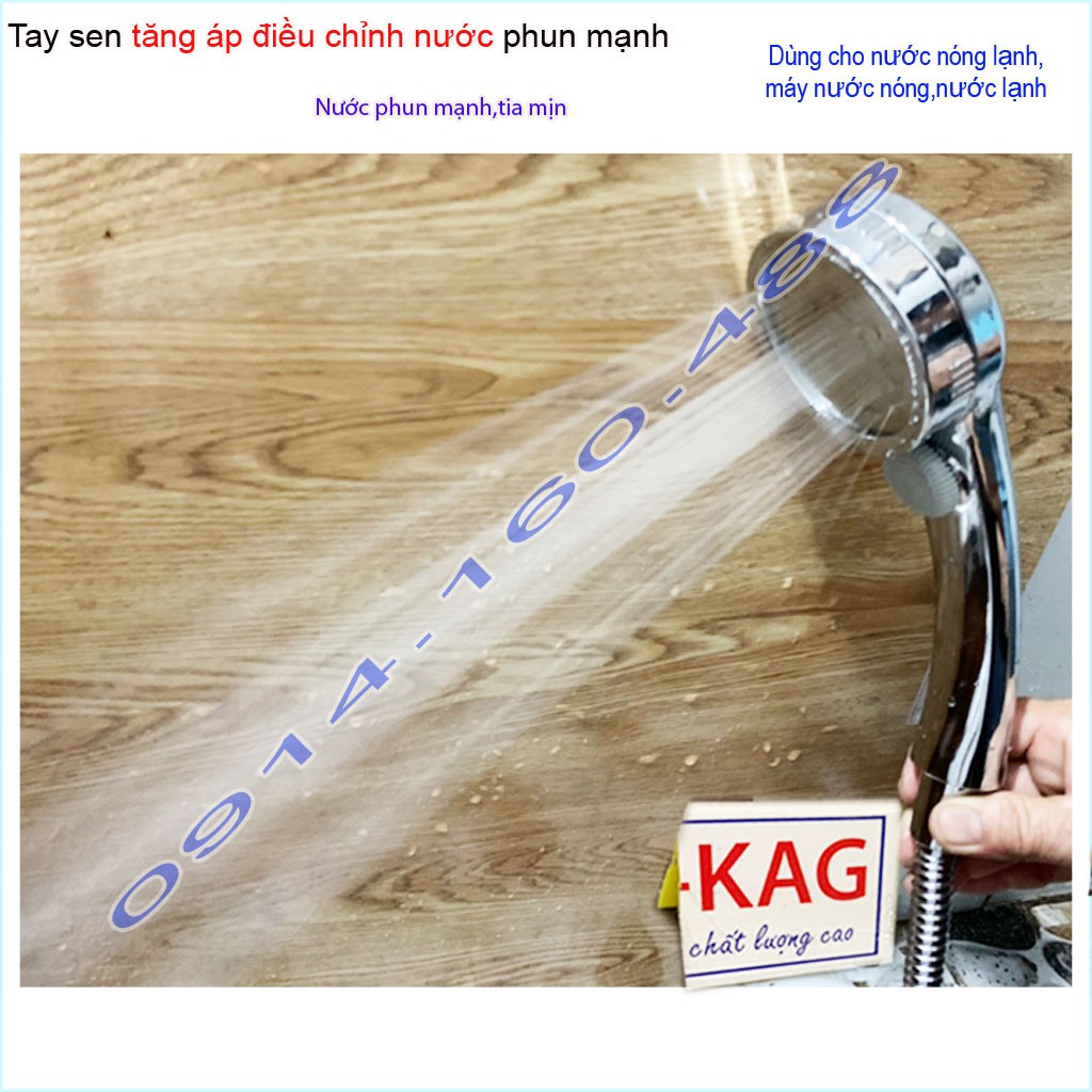 Vòi sen tăng áp massage KAG-KS78, sales trọn bộ tay sen + dây tắm 1.5m inox tia nước mạnh siêu sảng khoái thiết kế đẹp