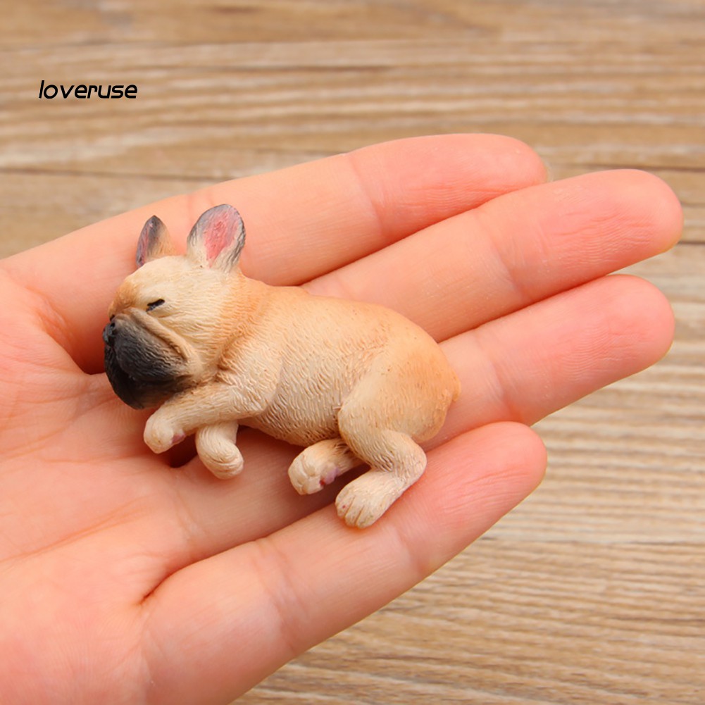 Đồ chơi mô hình chú cún bull đang nằm ngủ 2 inch dành cho trang trí nhà cửa