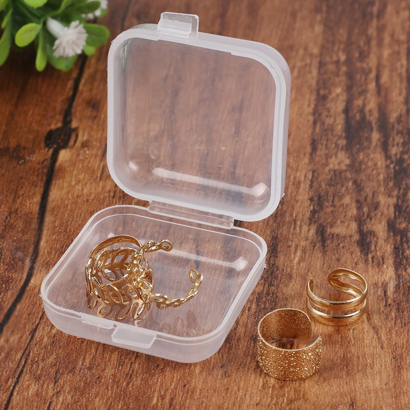 Set 10 Hộp Nhựa Trong Suốt Mini Đựng Trang Sức Sang Trọng