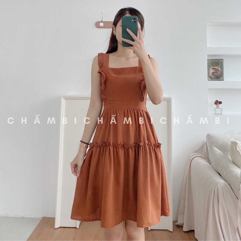 Đầm Xòe 2 Dây Cánh Tiên Chun Lưng freesize<53kg - V.011 | BigBuy360 - bigbuy360.vn
