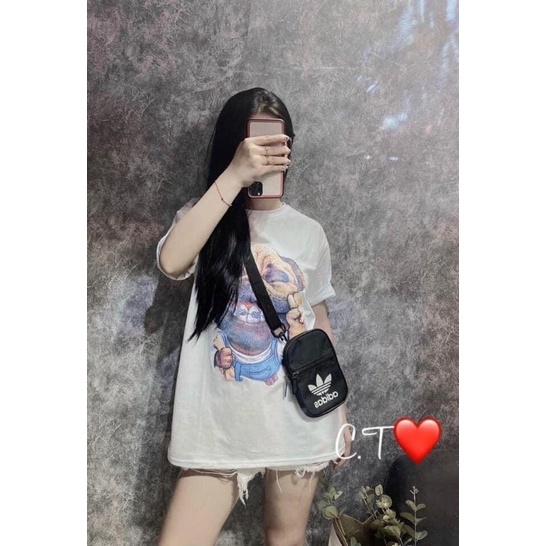 Áo Phông Nữ In Hình Chó Bull Cực Chất Áo Form Rộng Chất Cotton Cực Mát