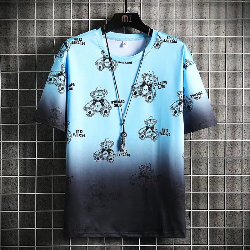 Áo Thun Tay Ngắn Dáng Rộng In Họa Tiết Thời Trang Mùa Hè Phong Cách Hàn Quốc Cho Nam Size M-5XL