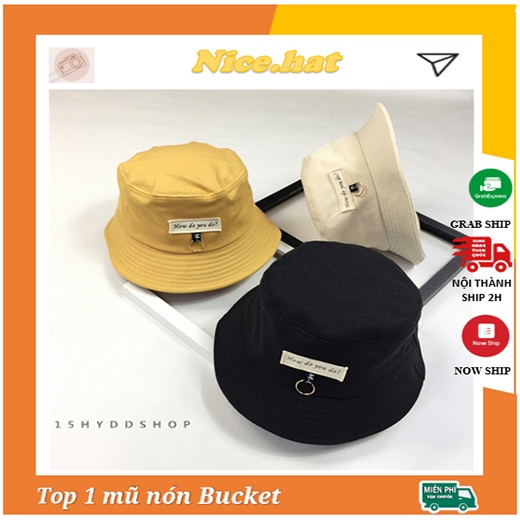 Mũ Bucket vành tròn How do you do, Nón tai bèo phong cách Hàn Quốc form unisex nam nữ nhiều màu - M26