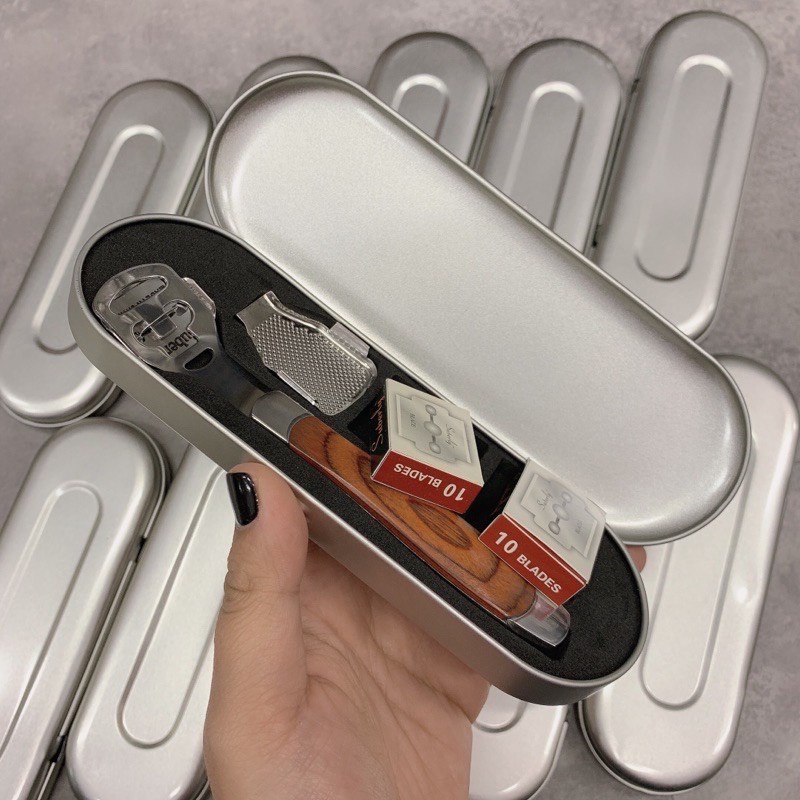 Dụng Cụ Mài, Chà Gót Chân Tẩy Da Chết Inox Cao Cấp kèm 10 dao cạo thay thế