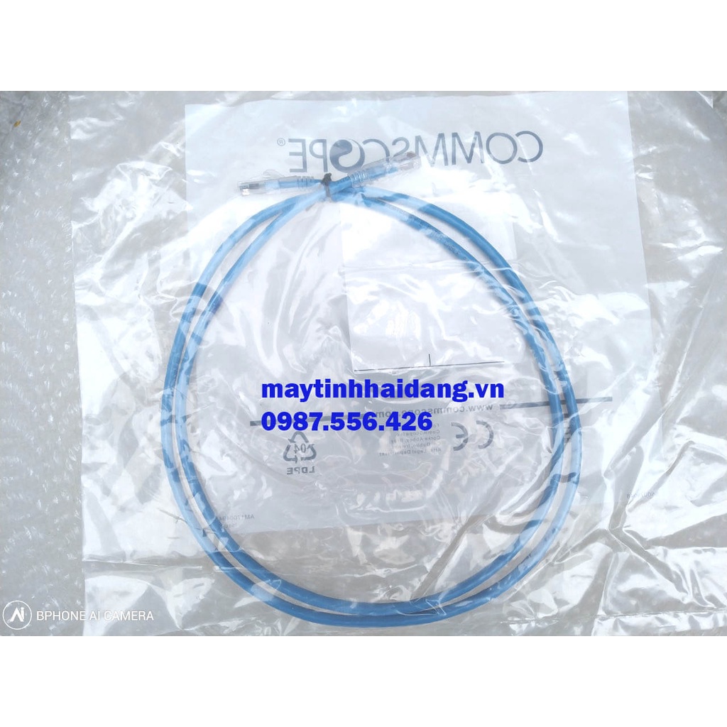 Dây nhẩy Cat6 Dài 1.5M AMP/COMMSCOPE,Dây mạng bấm sẵn 02 đầu cat6 dài 1.5m Chính hãng.