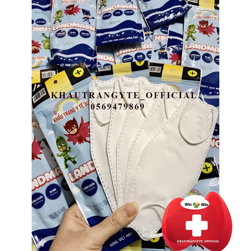 Khẩu trang trẻ em 3D Land Mask Kid 4 lớp kháng khuẩn gói 6 cái | BigBuy360 - bigbuy360.vn