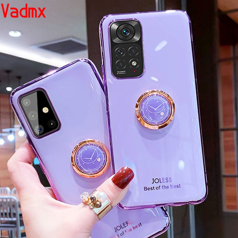 Ốp Điện Thoại Silicon Kèm Giá Đỡ Nhẫn Sang Trọng Cho Xiaomi Mi 11T 11i Civi Redmi 10 Redmi Note 11 Pro + 11s 10 Pro 4G 5G Poco M4 M3 Pro