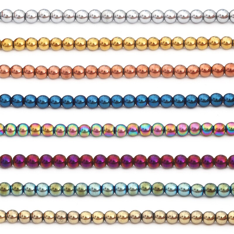 Chuỗi Hạt Đá Hematite Tự Nhiên 2 / 3 / 4 / 6mm Làm Trang Sức Thủ Công 15 &quot;