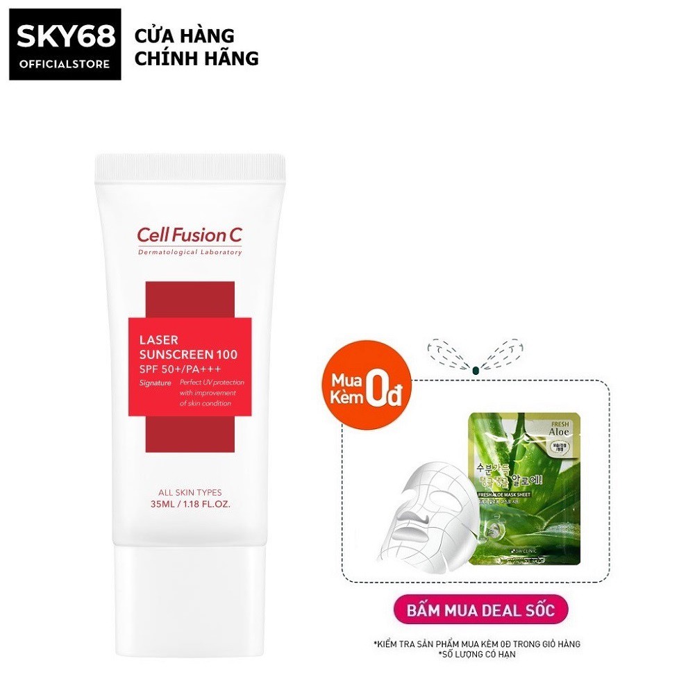 [Mã FMCGMALL - 8% đơn 250K] Kem Chống Nắng Cho Mọi Loại Da Cell Fusion C Laser Sunscreen 100 SPF50+/PA+++ 35ml (ĐỎ)