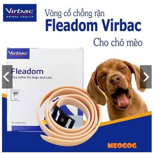 Vòng đeo cổ ve,rận, bọ chét, ghẻ cho chó, mèo Fleadom của Virbac - Pháp