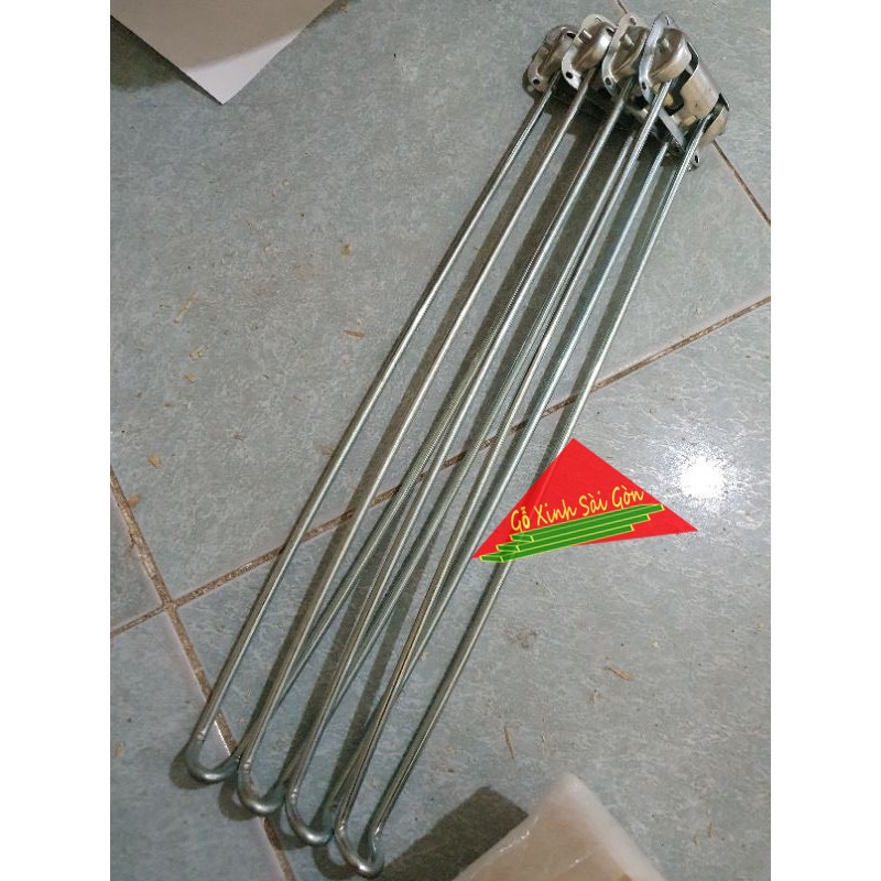 Bộ chân bàn gấp gọn 4 chân bằng sắt mạ kẽm cao 45cm
