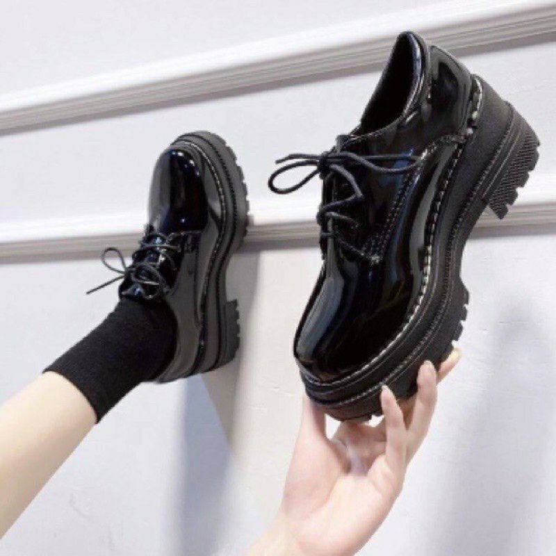 Giày bốt da bóng cổ thấp cao cấp kiểu dáng Hàn | BigBuy360 - bigbuy360.vn