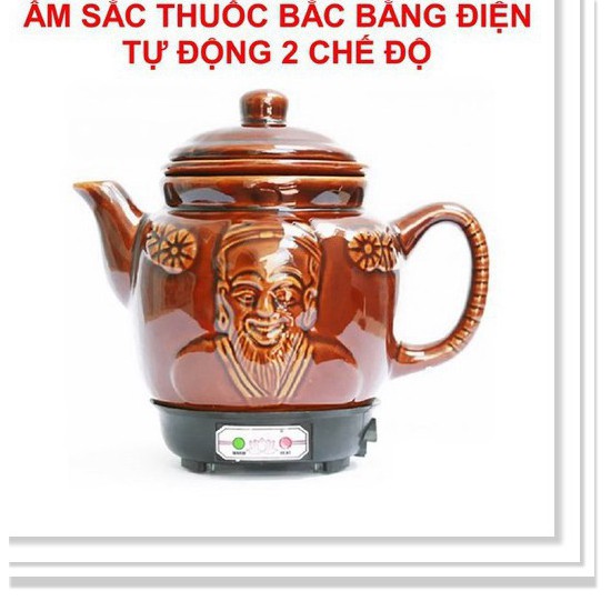 ẤM SẮC THUỐC BẮC BẰNG ĐIỆN 2 CHẾ DỘ NẤU TỰ NGẮT GỐM BÁT TRÀNG FULL COOK