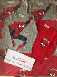 Áo thun dài tay spiderman HM chuẩn auth