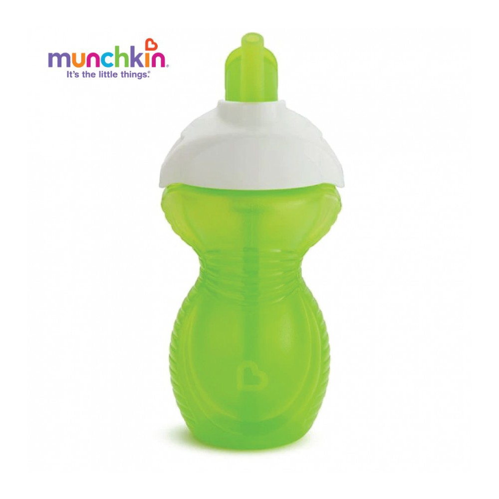 Cốc ống hút CL Munchkin Màu sắc Xanh lá/Xanh lơ/Hồng/Tím chống rò rỉ (siliconeUSA)