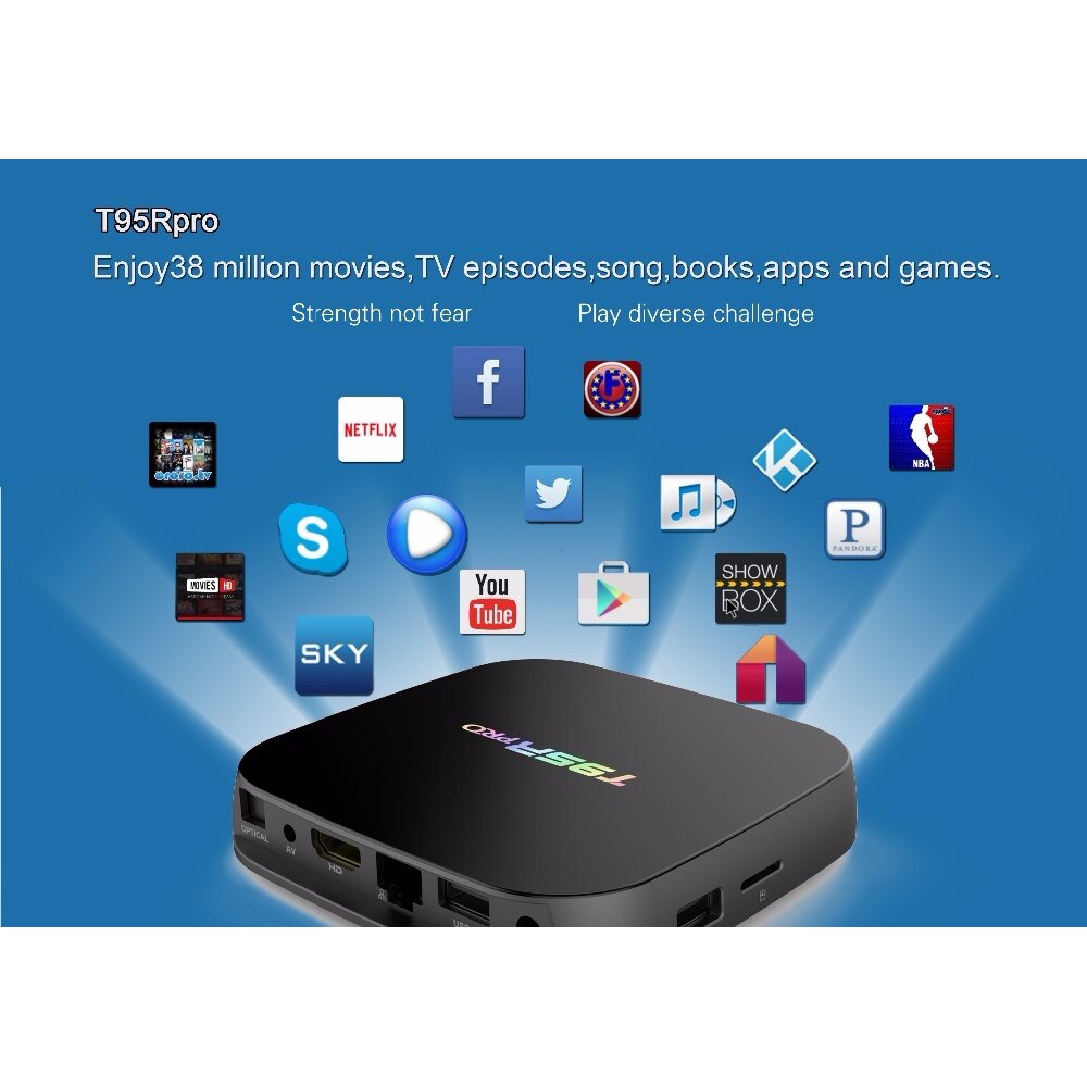 Thiết Bị Chuyển Đổi Tv Thường Thành Smart Tv Skys T95R Pro Amlogic S912 Octa Core Android 7.1 2.4g 5g Wifi Bt4.0