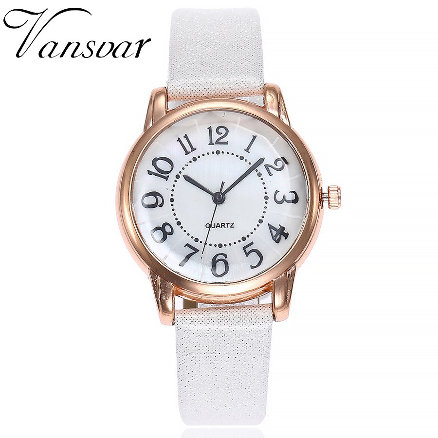 Đồng Hồ Quartz V244 Mỏng Với Dây Đeo Da Siêu Mỏng