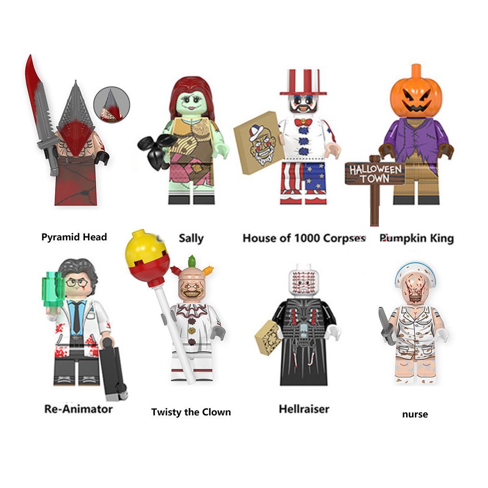 Bộ 8 nhân vật minifigures kinh dị WM6102-2