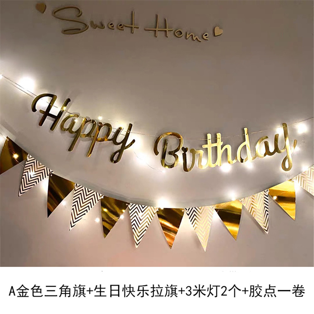 Banner Chữ Happy Birthday Có Đèn Trang Trí Tiệc Sinh Nhật Cho Bé