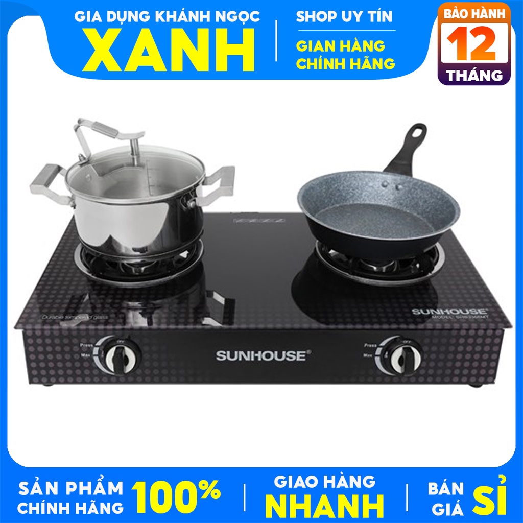 BẾP GAS DƯƠNG KÍNH SUNHOUSE SHB3366MT  chính hãng-Tặng dây gas- Hệ thống đánh lửa Magneto tạo tia lửa nhanh