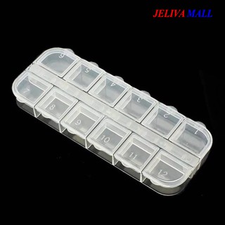 Khay đựng đá nail 12 ô nắp bật