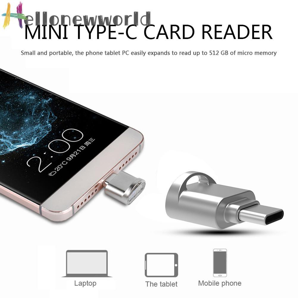 Đầu Đọc Thẻ Nhớ Mini Usb Type C Đầy Tiện Lợi