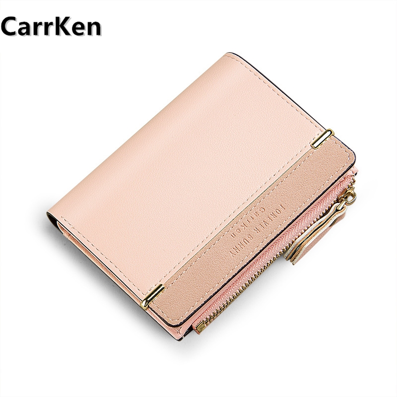 Ví Da CarrKen Gxz006-2 Có Dây Khóa Kéo Nhiều Màu Sắc Thời Trang Hàn Quốc 2019