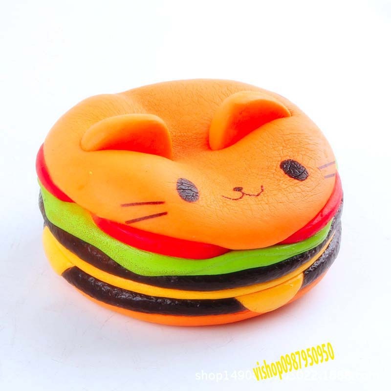 ĐỒ CHƠI SQUISHY  BÁNH HUMBUGER MÈO ĐẸP