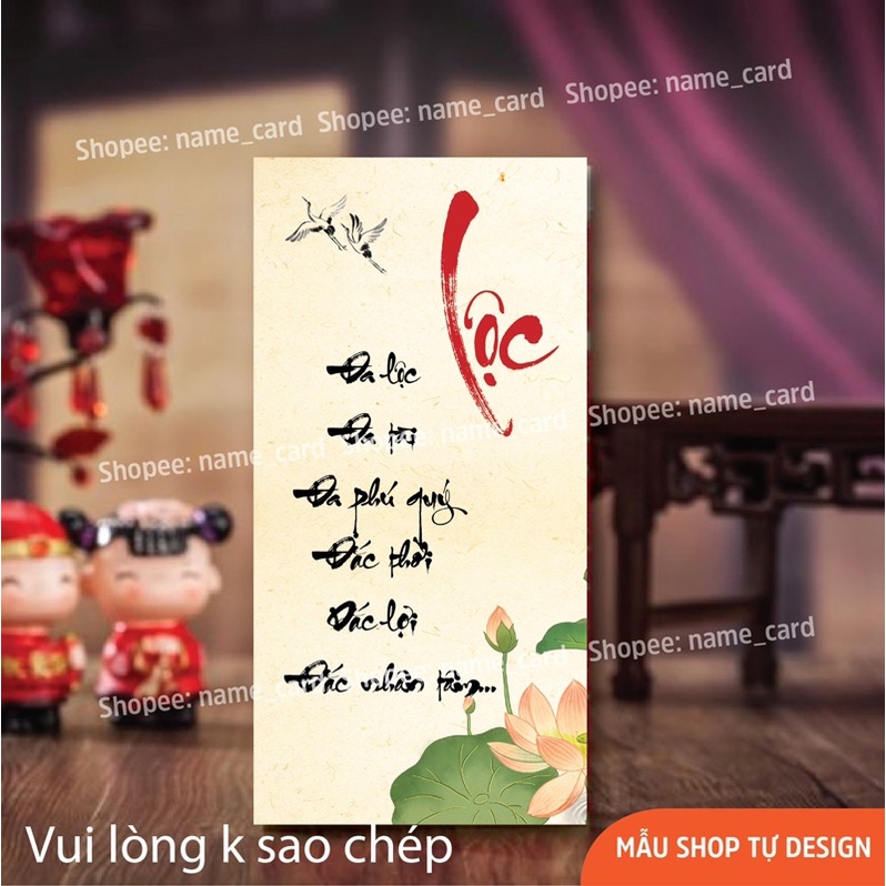 Lì xì tết 2024, Bao lì xì thư pháp rẻ đẹp shop tự thiết kế chia đều các mẫu