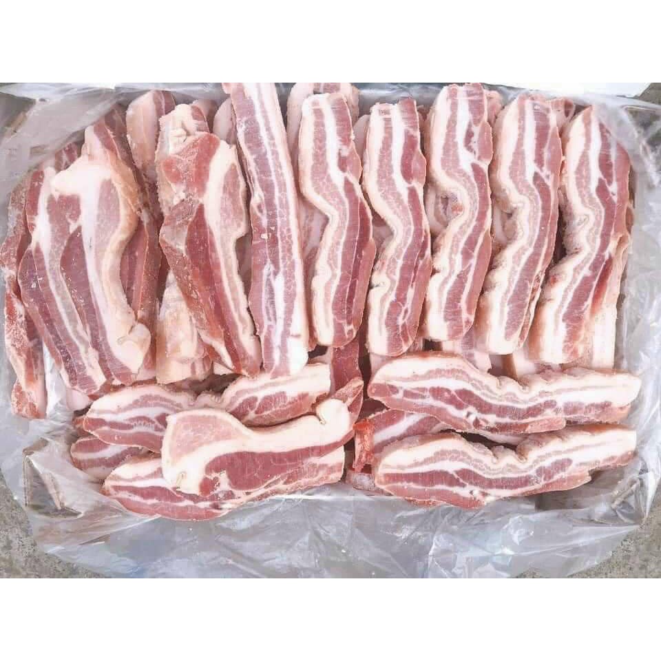 Ba chỉ heo nhập khẩu túi 1kg rất mềm ngon, thịt thơm