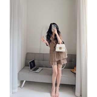 Set blazer cộc tay 4 khuy kèm quần Samhyewear Thời Trang Nữ