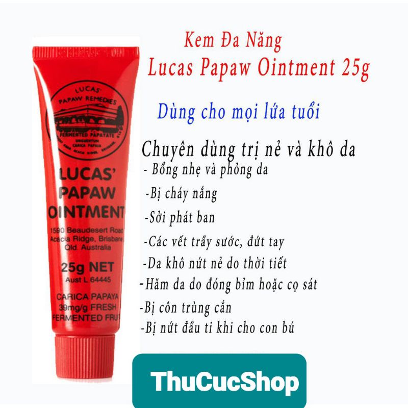 Kem Đa Năng Lucas Papaw Ointment 25g Của Úc