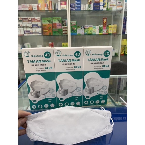 Khẩu trang KF94-  Thùng 300 cái (30 Hộp) Cao Cấp Tâm an Mask Ôm sát mặt - Hàng Xuất khẩu