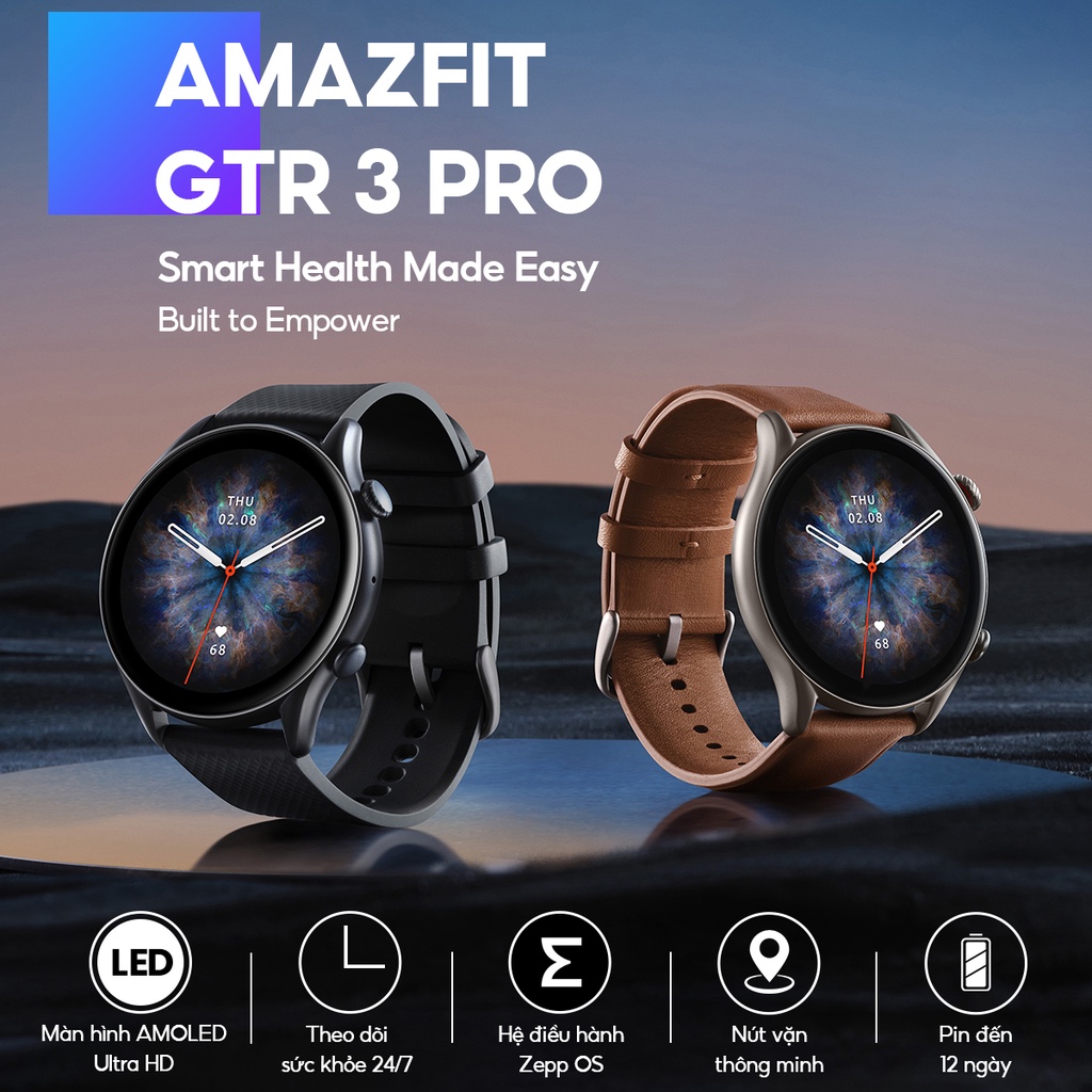 Đồng hồ thông minh cao cấp Amazfit GTR 3 PRO - Pin 12 ngày - Tiếng Việt | Chính hãng