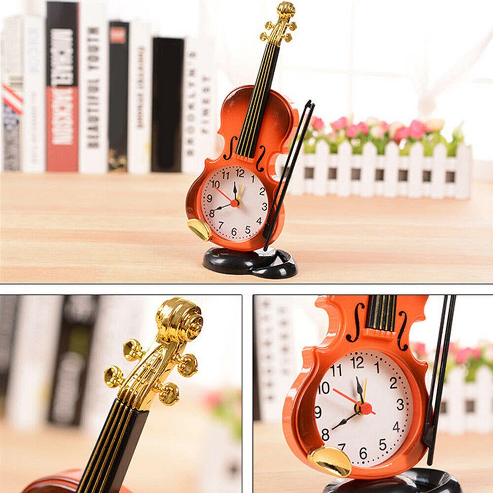 Đồng hồ báo thức để bàn trang trí hình cây đàn Violin độc đáo