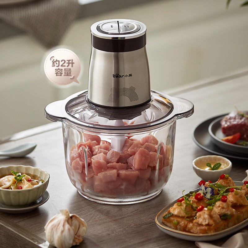 Máy xay thịt Bear QSJ-C03T5, máy xay thực phẩm đa năng, công suất 300W - Bảo hành chính hãng 6 tháng