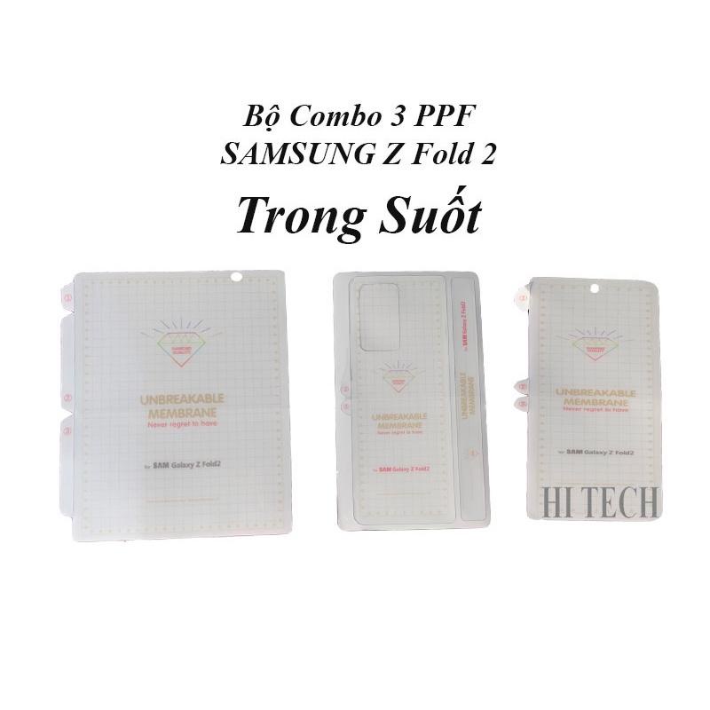 Bộ Miếng Dán PPF Mặt Trước + Sau + Màn Hình Lớn Trong Suốt Cho Samsung Galaxy Z Fold 2,  Filo Shop