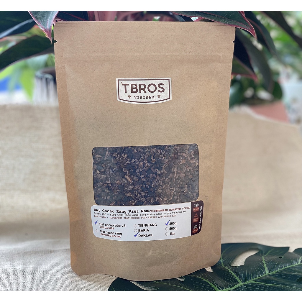 Cacao Nibs - Hạt Cacao Nibs Việt Nam Nguyên Chất Ăn Kèm Sữa Chua - Chuẩn Healthy, Hỗ Trợ Mất Ngủ