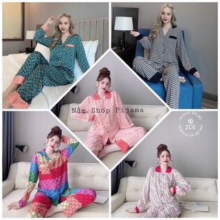 Đồ bộ pijama cao cấp 😍😍đồ ngủ pijama dài tay lụa mango 2ce siêu đẹp